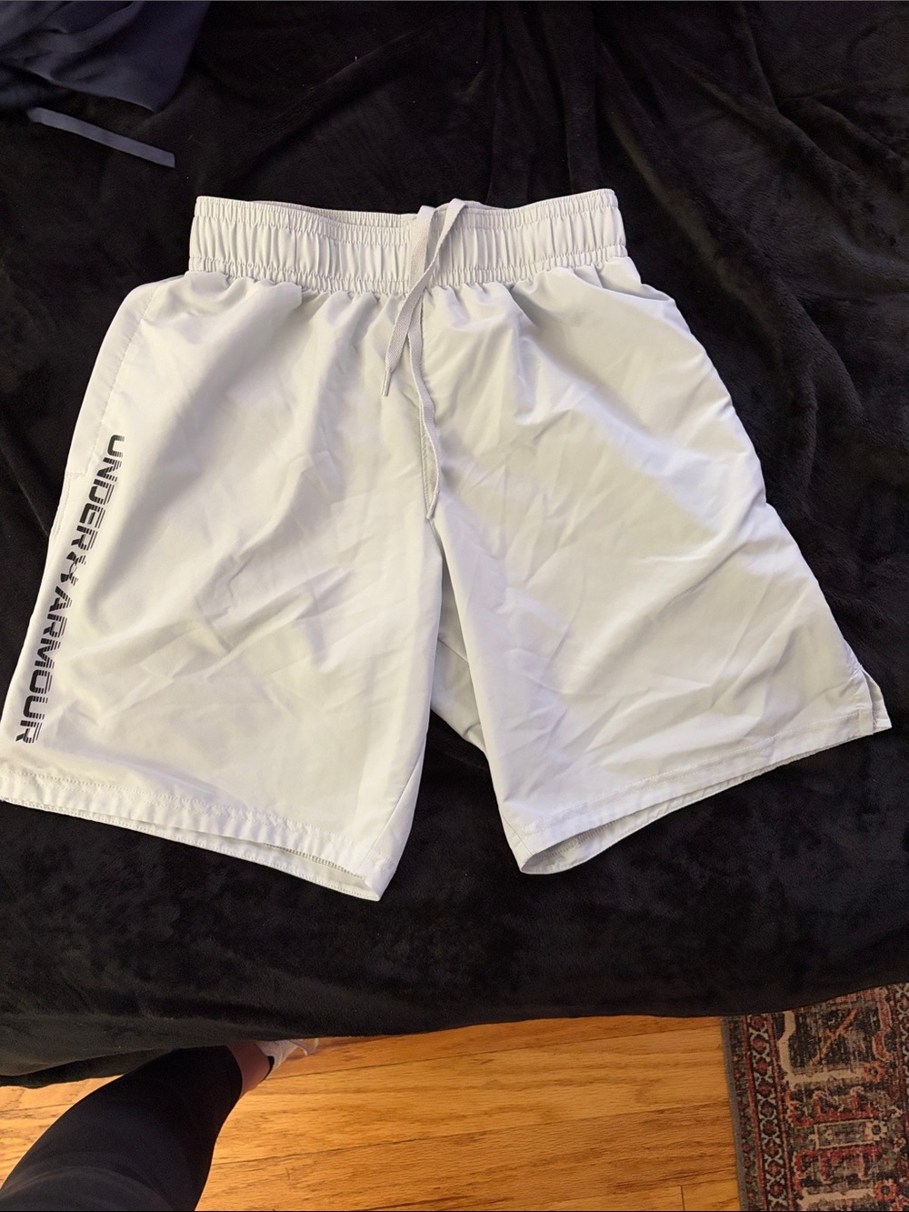 Under Armour Men’s White Athletic Shorts with Side Logo